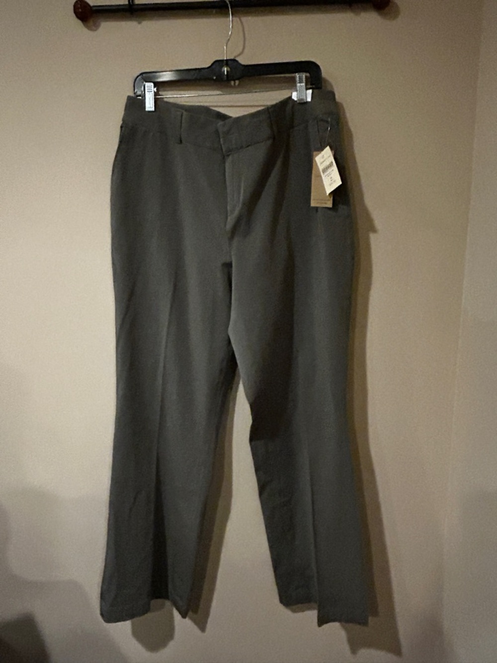 Coldwater Creek Olive Green Boot-Leg Trousers Natural Waist 16